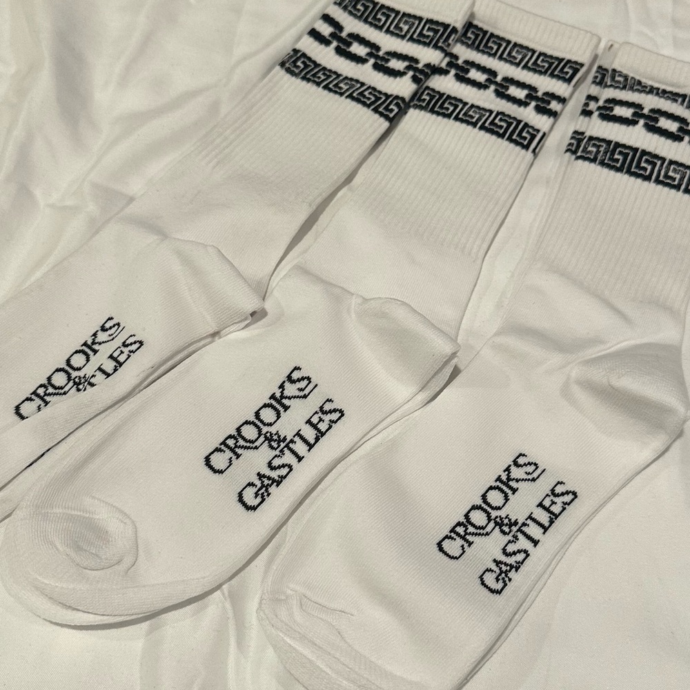 White Crooks & Castle Socks
